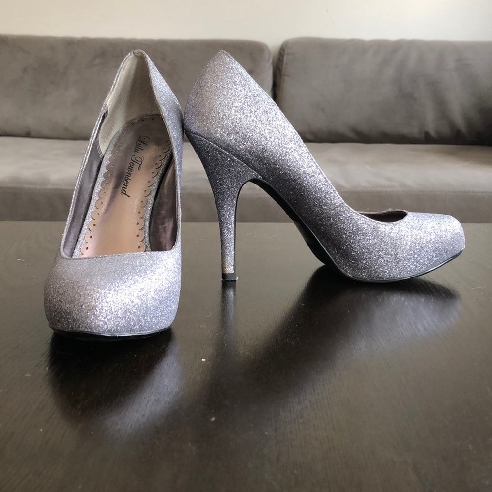 Silver Glitter Pumps